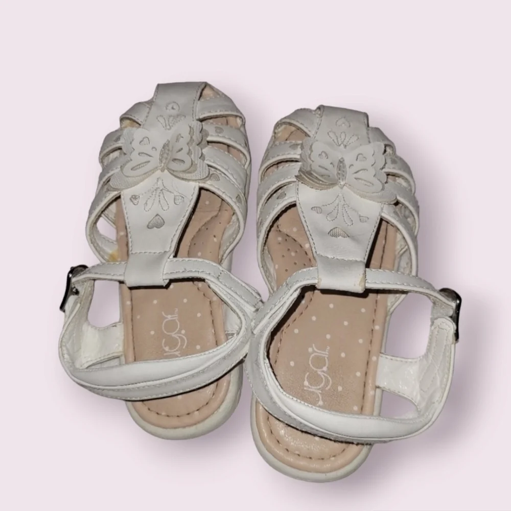 Sugar Butterfly Sandals Girl's size 10 Baby Toddler White